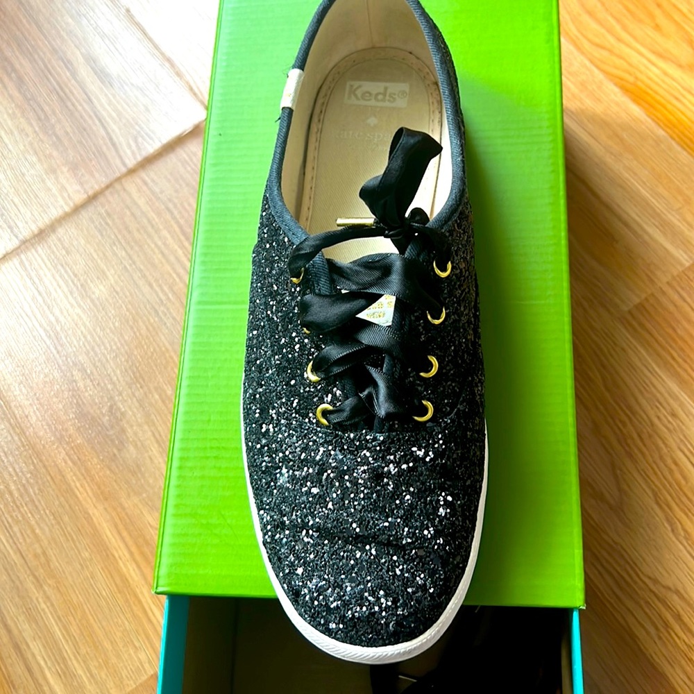 Keds x Kate Spade New York Champion Black Glitter Sneakers